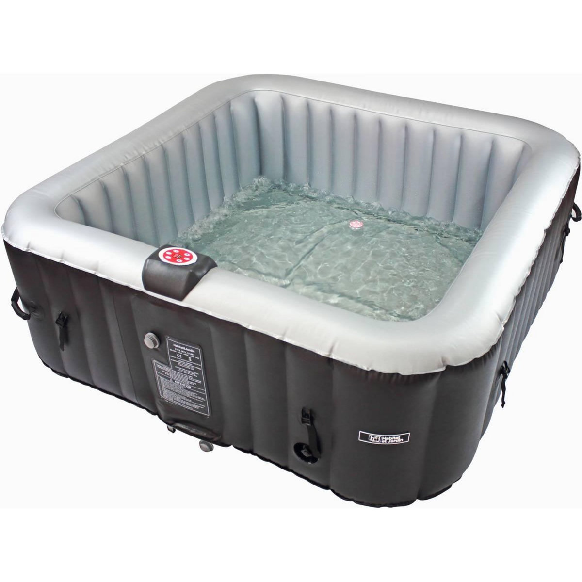 Habitat et Jardin Spa gonflable avec cercle flottant LED  Nice  - 6 places - Gris/Noir