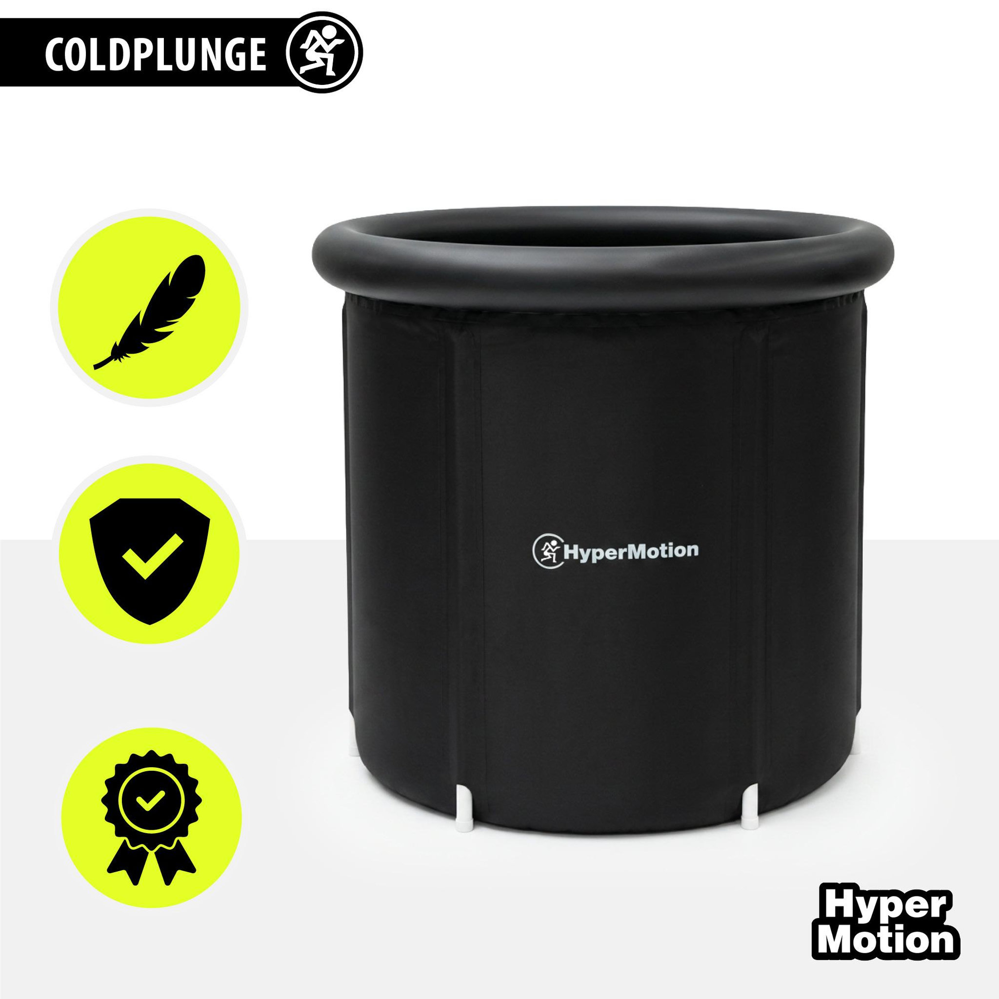 Voir la diapositive 4 : HYPERMOTION Bain de Glace Pliable pour Récupération Nylon et PVC 330 L Dim ø75x75cm Noir