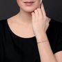 Voir la diapositive 2 : L'ATELIER D'AZUR Bracelet 2 Ors -  Or Bicolore - Maille Grain de Café Jaune et Blanc - Femme