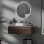 KLEANKIN Miroir rond lumineux LED de salle de bain 70 cm avec éclairage interrupteur tactile système antibuée miroir mural LED à luminosité réglable 35 W gris