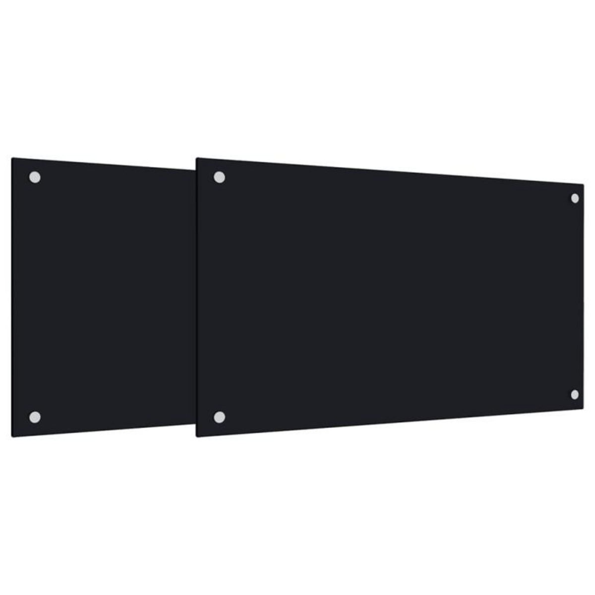 VIDAXL Dosserets de cuisine 2 pcs noir 70x50 cm verre trempé