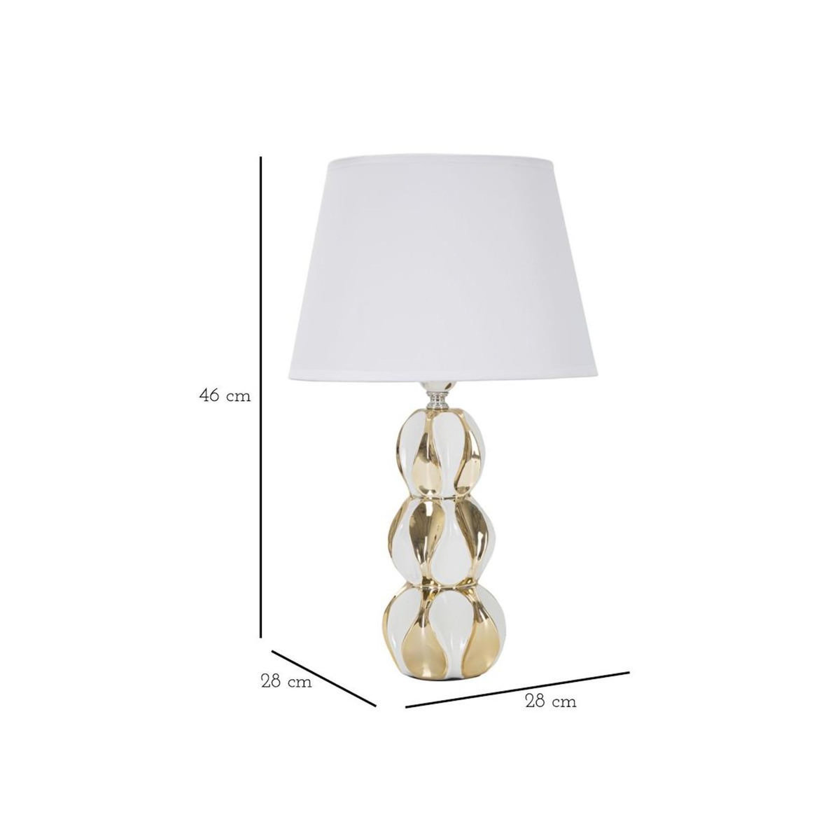 Paris Prix Lampe à Poser Design  Glam Balls  46cm Blanc & Or