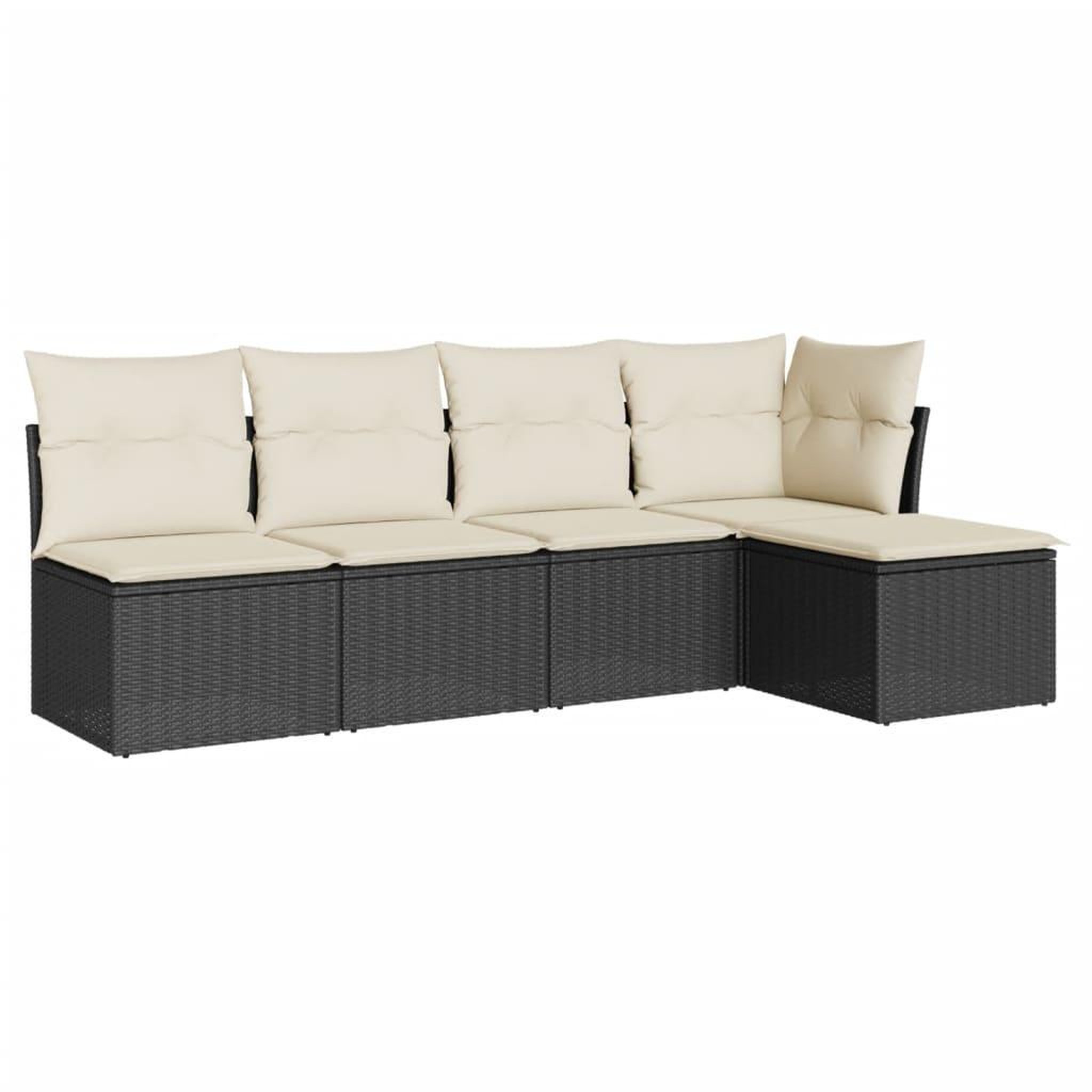 Voir la diapositive 2 : VIDAXL Salon de jardin 5 pcs avec coussins noir resine tressee