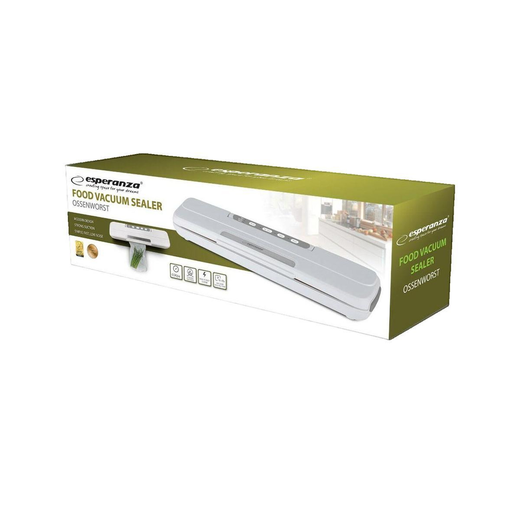Voir la diapositive 3 : ESPERANZA Machine à emballer sous vide Esperanza EKV002 blanc