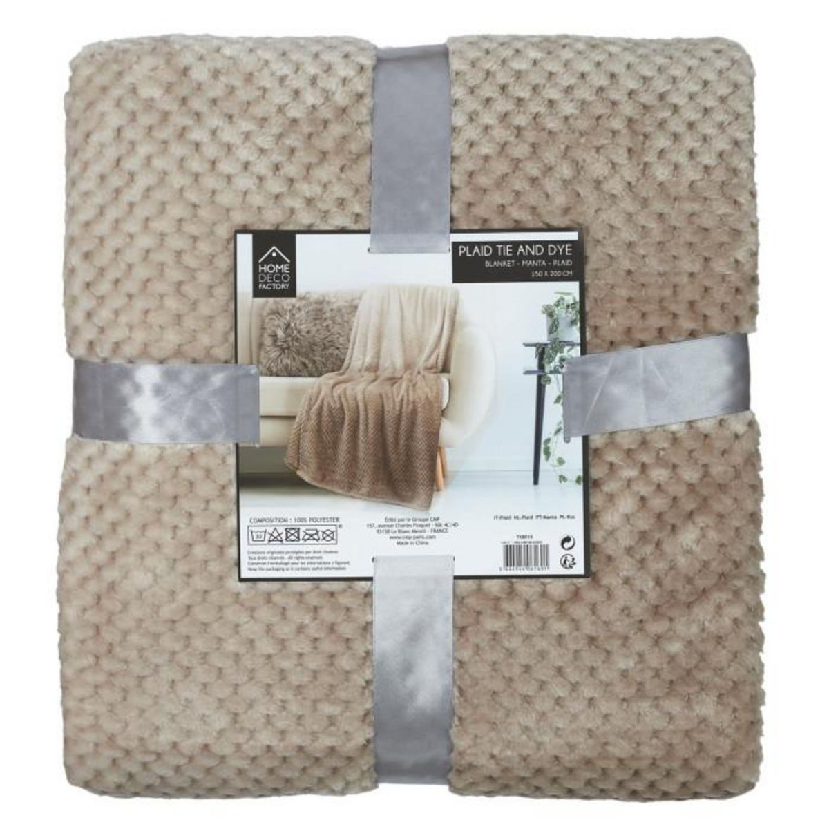 Paris Prix Plaid Tie and Dye  Teintes  150x200cm Beige