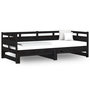 Voir la diapositive 1 : VIDAXL Lit coulissant sans matelas noir 2x(90x190) cm