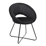 Paris Prix Fauteuil Design Velours Côtelé  Giulia  84cm Noir