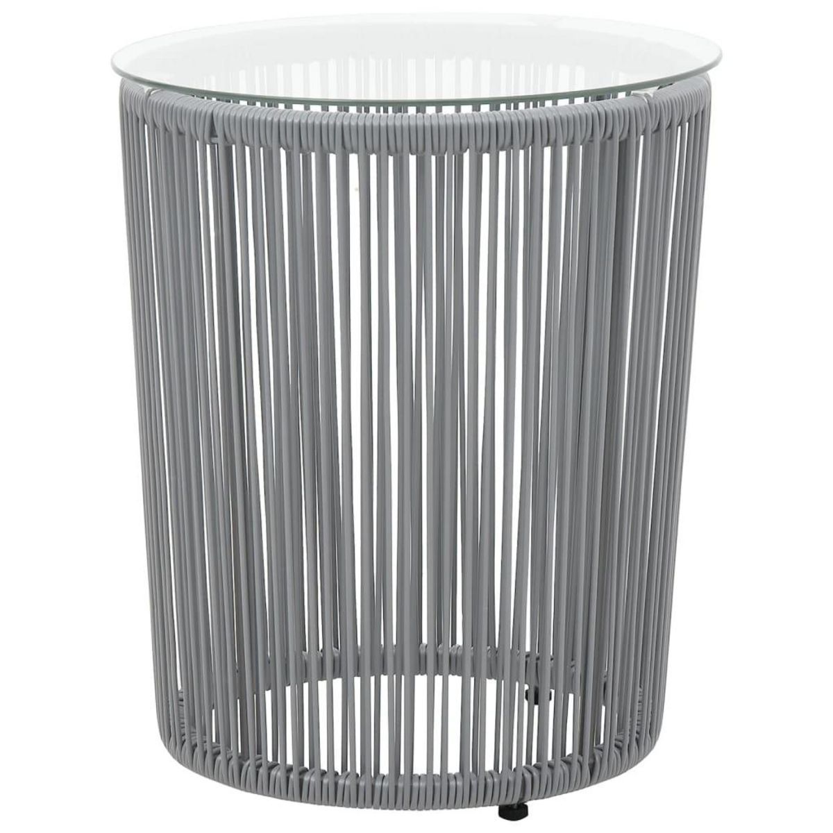 VIDAXL Ensemble de bistro 3 pcs avec coussins Rotin PE Gris