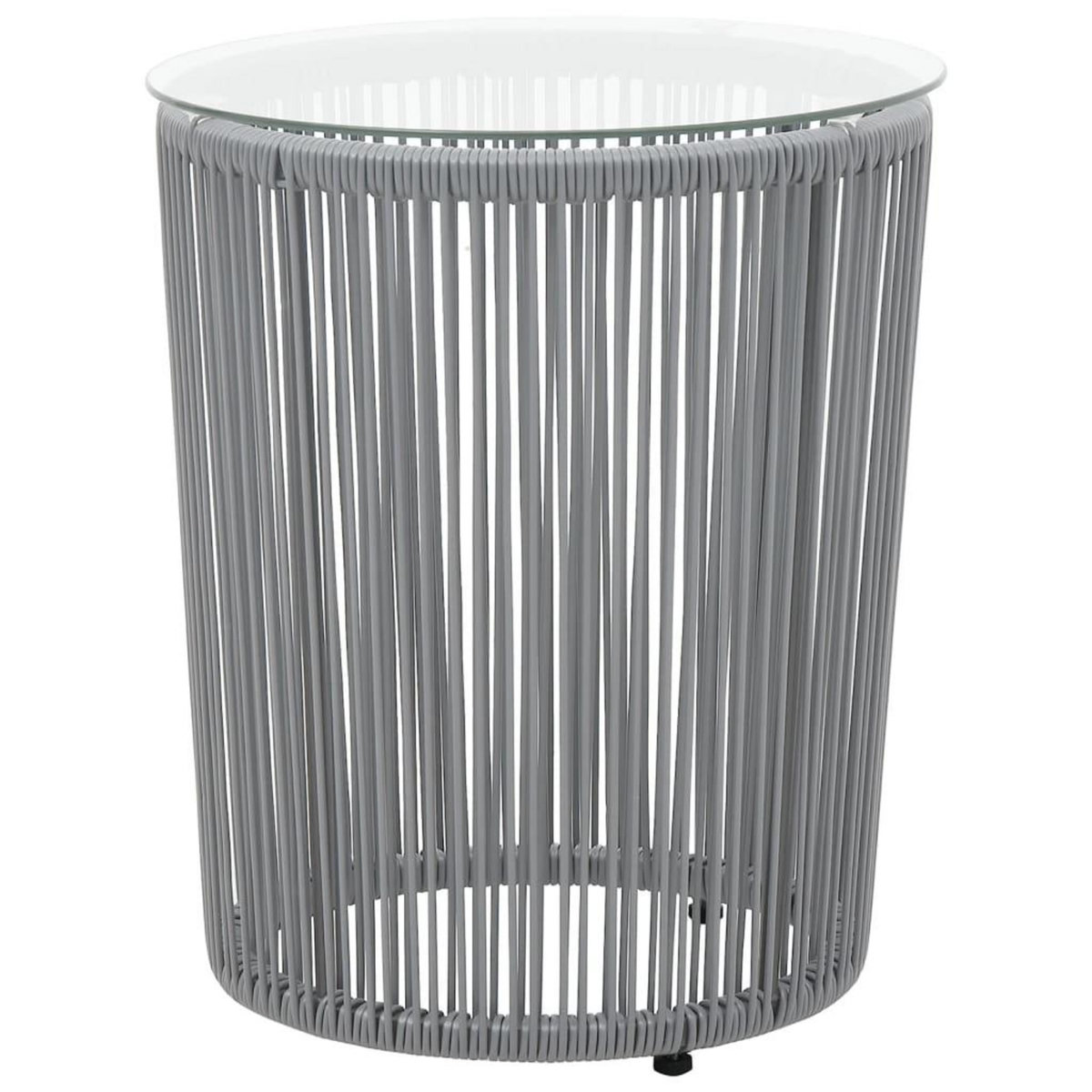 VIDAXL Ensemble de bistro 3 pcs avec coussins Rotin PE Gris