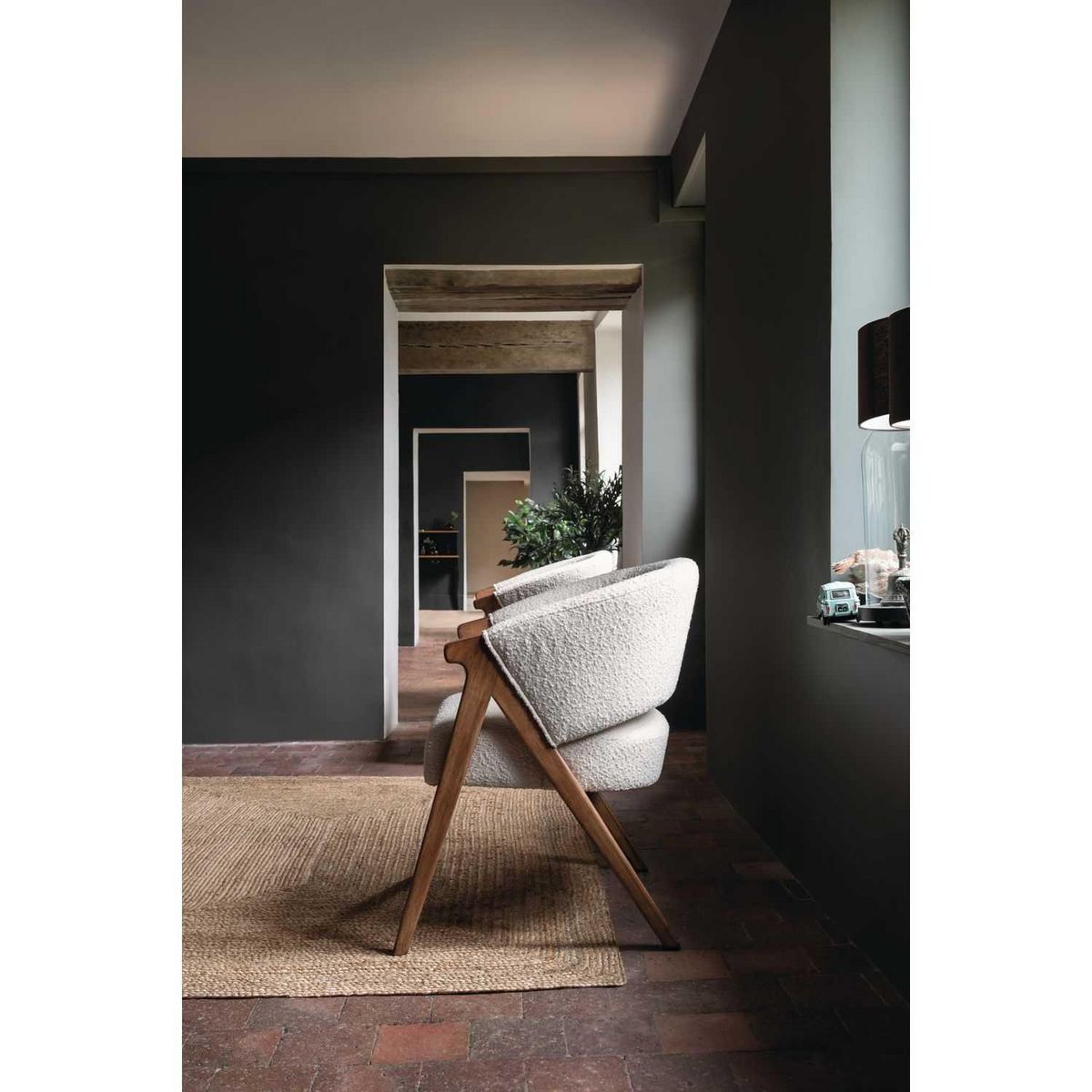 ATMOSPHERA Fauteuil de salon en bouclette - Blanc