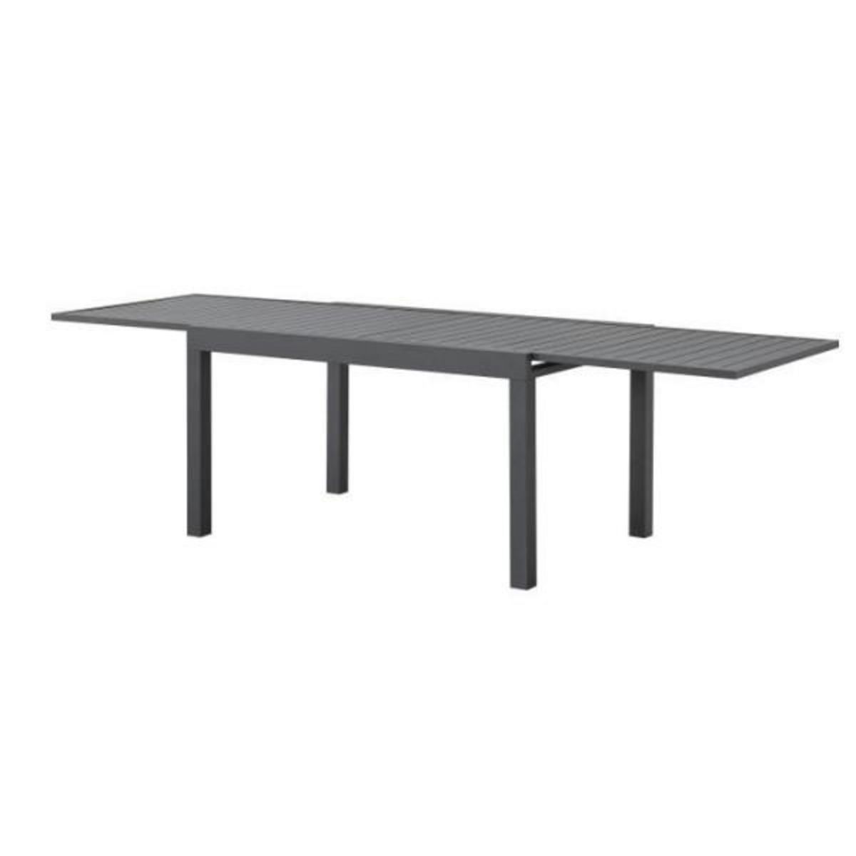 MARKET24 Table de jardin extensible rectangulaire 6 a 10 personnes - Structure aluminium - L 135-270 x P 90 x H 75 cm - Gris foncé