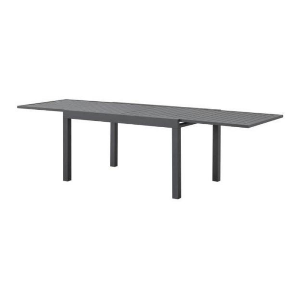 MARKET24 Table de jardin extensible rectangulaire 6 a 10 personnes - Structure aluminium - L 135-270 x P 90 x H 75 cm - Gris foncé