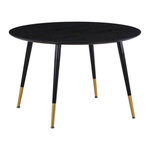 Paris Prix Table à Manger Ronde  Dipp  115cm Noir & Or