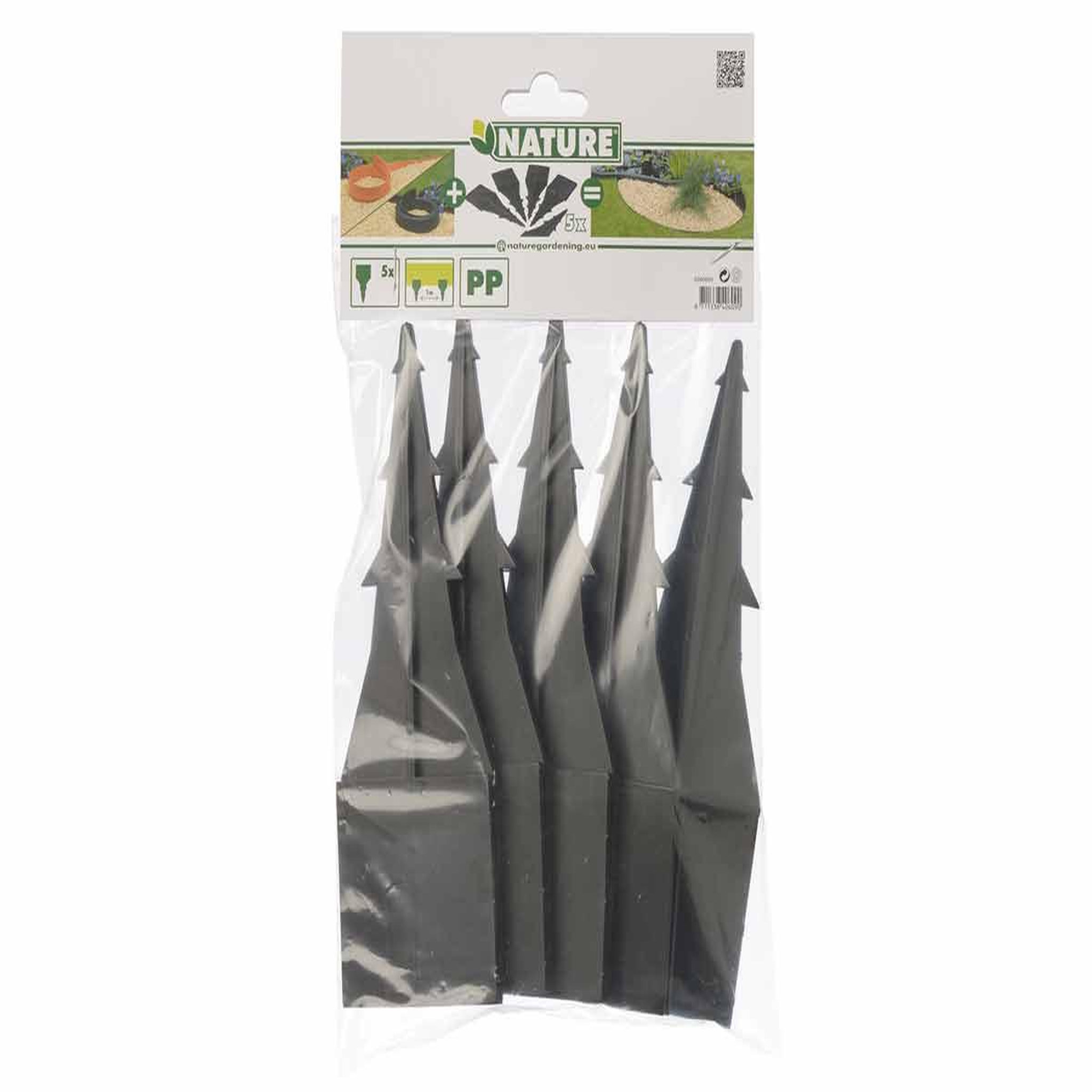 Voir la diapositive 2 : NATURE Lot de 5 ancres pour bordure de jardin en polyuréthane