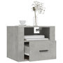 Voir la diapositive 4 : VIDAXL Table de chevet murale Gris beton 50x36x40 cm