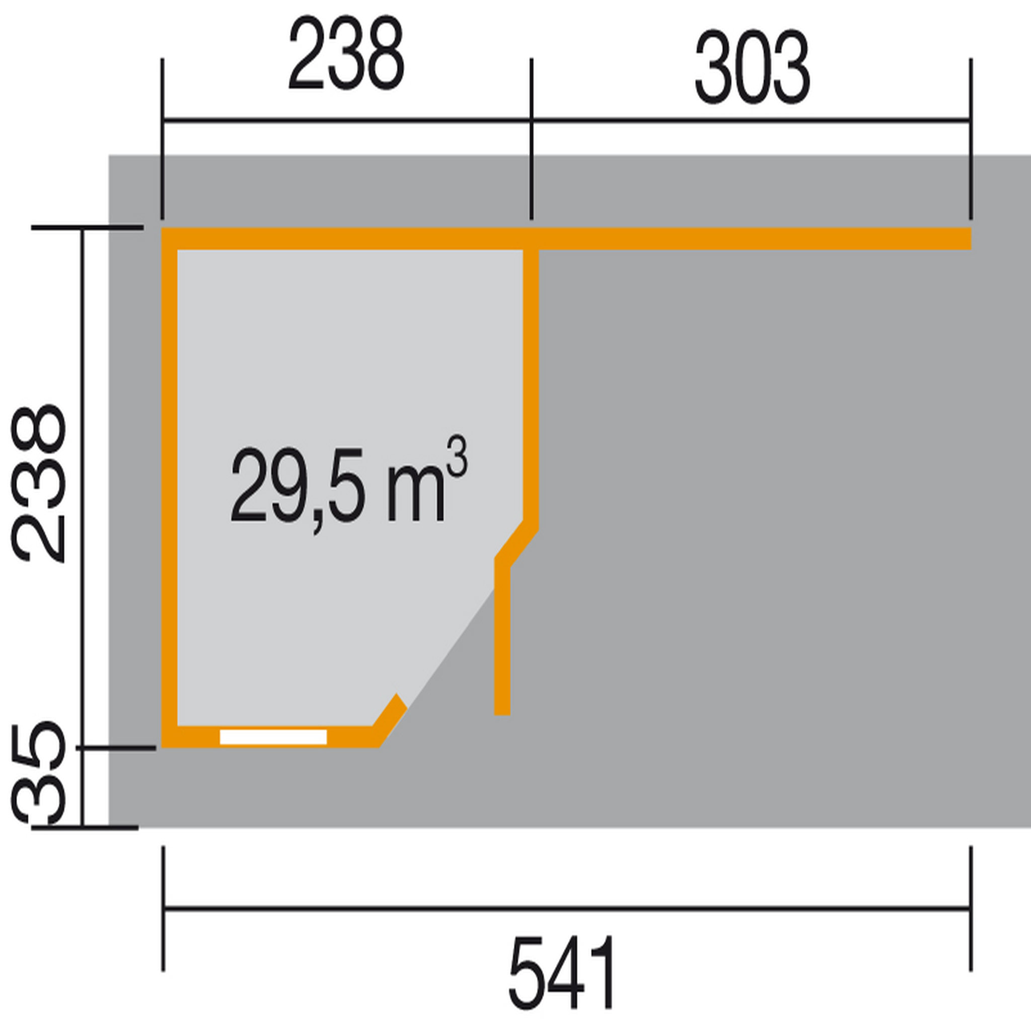 Voir la diapositive 2 : WEKA Abri de jardin bois anthracite - Avec auvent - 12,88m²