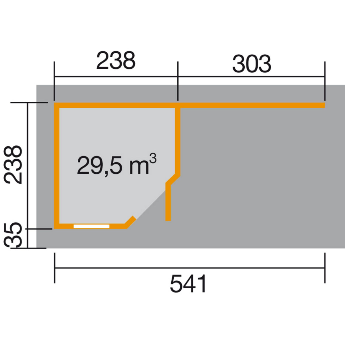 WEKA Abri de jardin bois anthracite - Avec auvent - 12,88m²