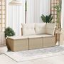 Voir la diapositive 3 : VIDAXL Tabouret de jardin avec coussin beige 55x55x37cm resine tressee