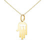 Voir la diapositive 1 : L'ATELIER D'AZUR Collier - Pendentif Or 18 Carats 750/000 Main de la Vie Raï Jaune - Chaine Dorée