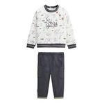 Petit Béguin Ensemble bébé sweat-shirt en molleton et pantalon en velours Crazy Safari. Coloris disponibles : Vert