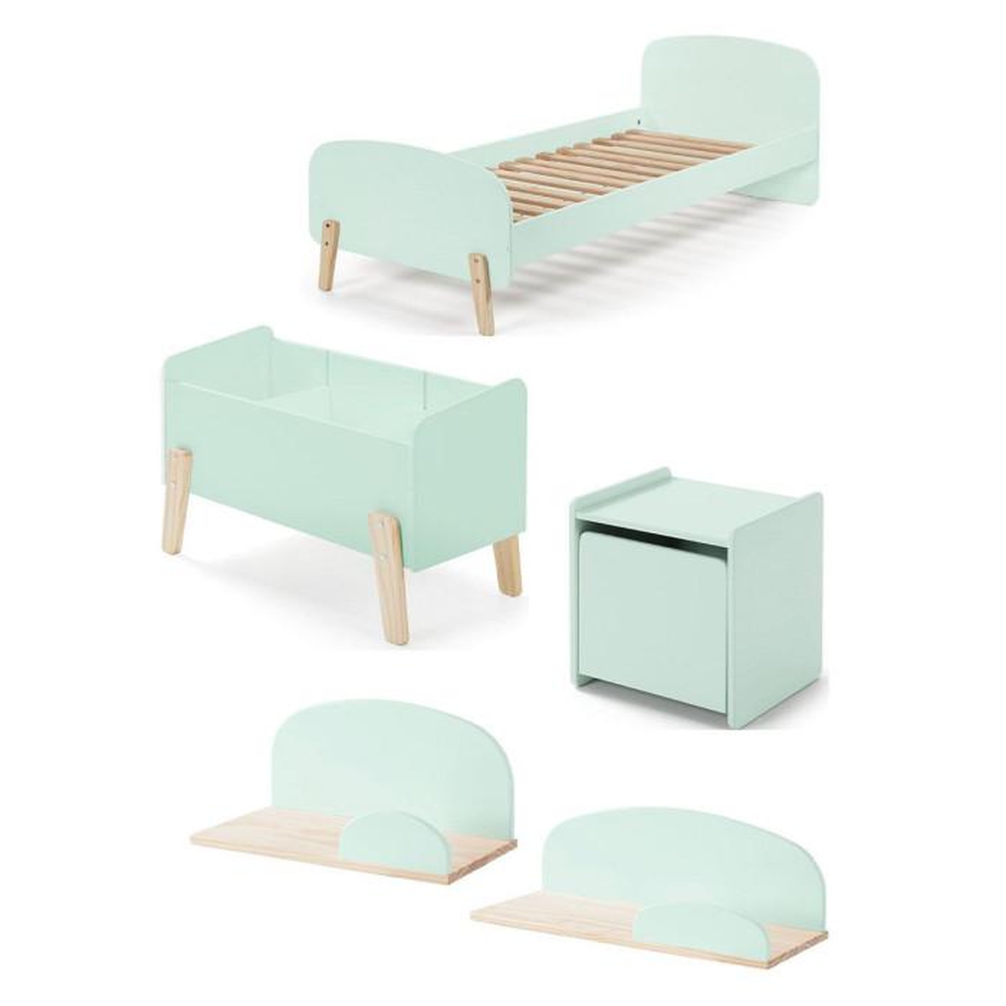Paris Prix Chambre Complète Enfant 5P  Kiddy  Vert Menthe