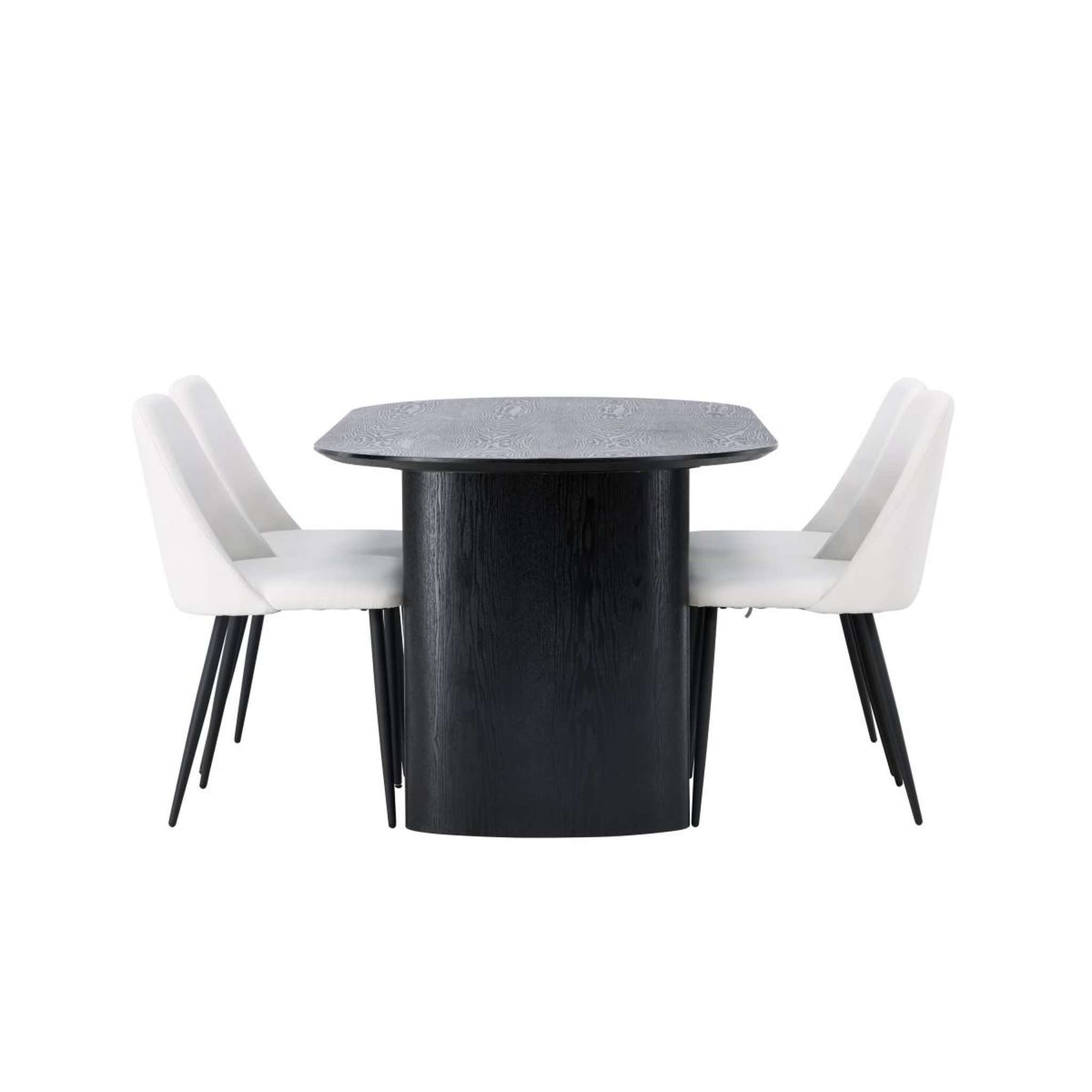 Voir la diapositive 2 : Paris Prix Ensemble table à manger & 4 chaises  isolde & night  180cm noir & blanc