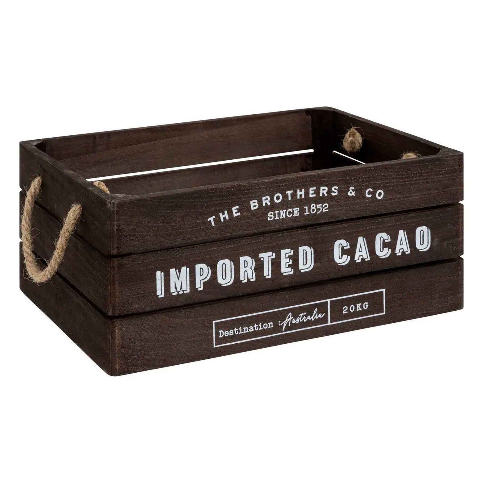 Voir la diapositive 3 : ATMOSPHERA Lot de 3 cagettes en bois  denys  35cm marron