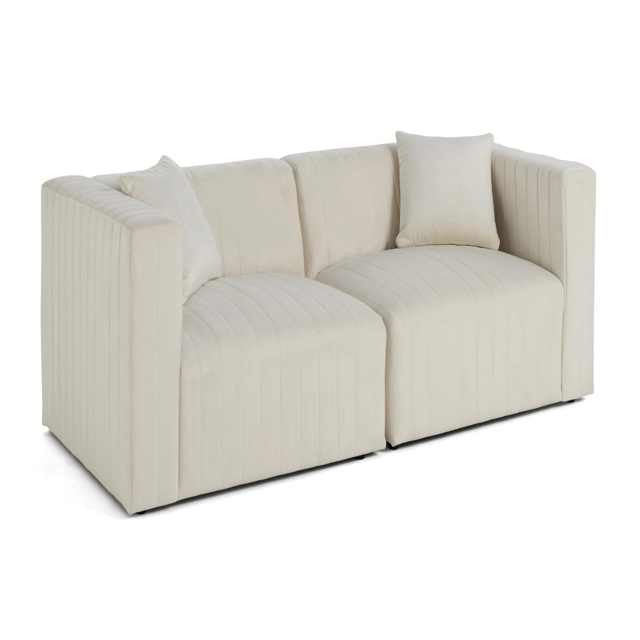 Voir la diapositive 2 : LISA DESIGN Nova - canapé modulable 2 places - en velours