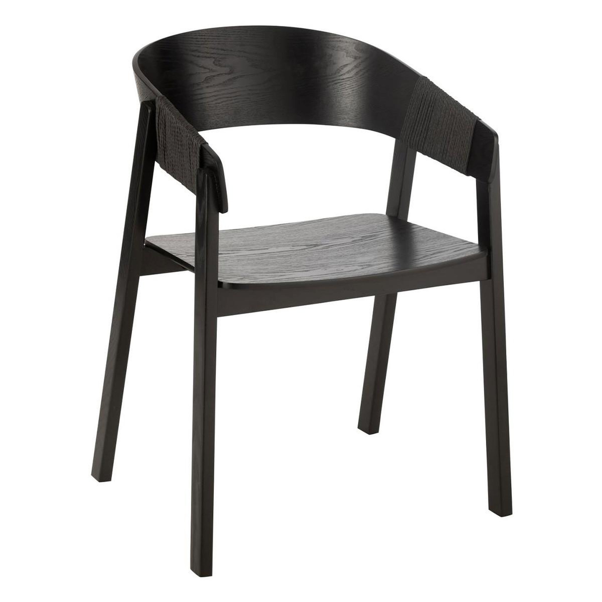 J-LINE Chaise en bois  naga  76cm noir