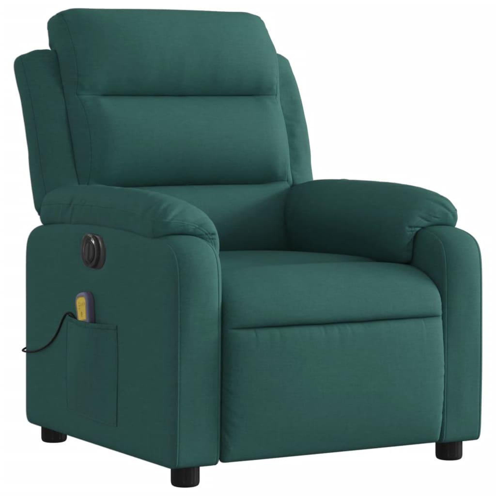 Voir la diapositive 3 : VIDAXL Fauteuil de massage inclinable electrique Vert fonce Tissu