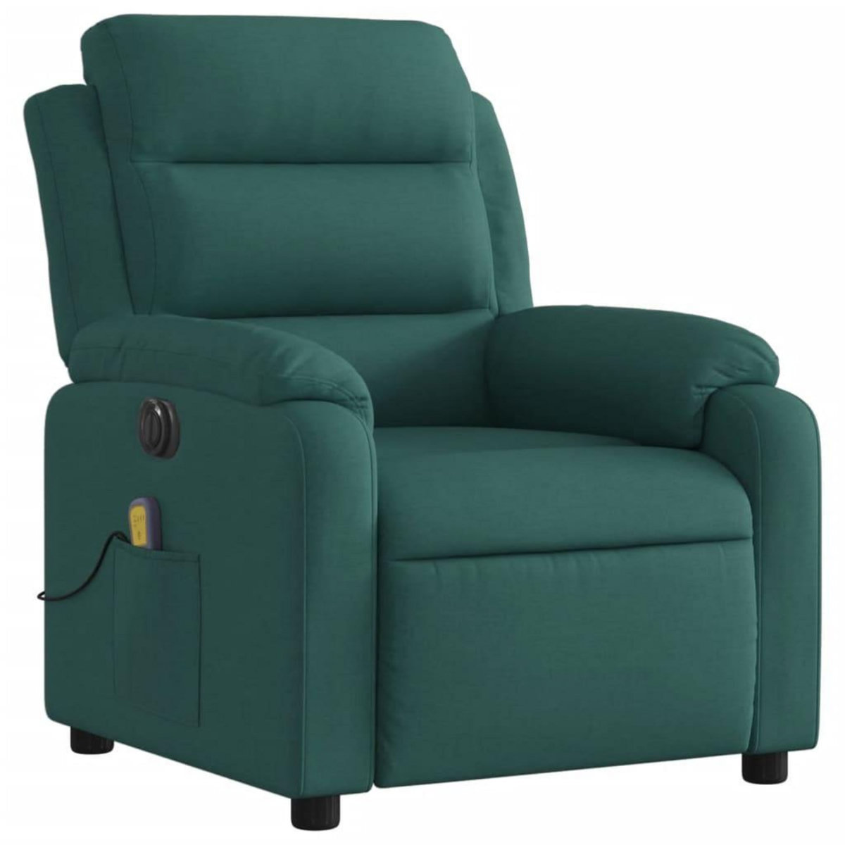 VIDAXL Fauteuil de massage inclinable electrique Vert fonce Tissu