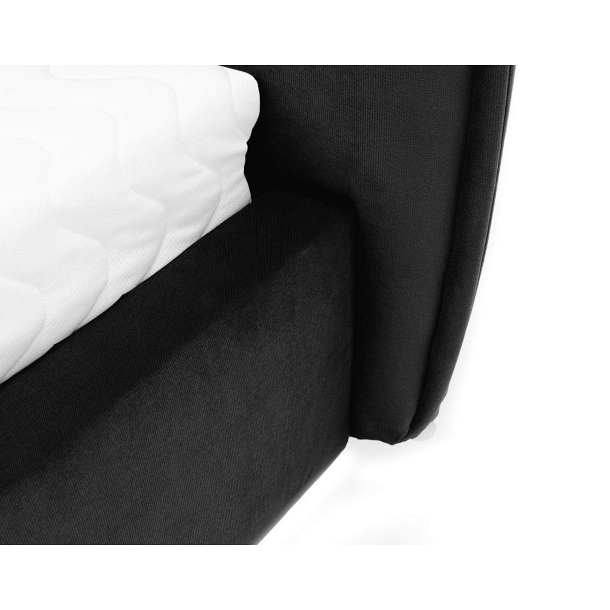 BEST MOBILIER Emy - lit coffre - 160x200 cm - en velours - sommier inclus