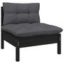 Voir la diapositive 5 : VIDAXL Salon de jardin 5 pcs avec coussins Noir Bois de pin
