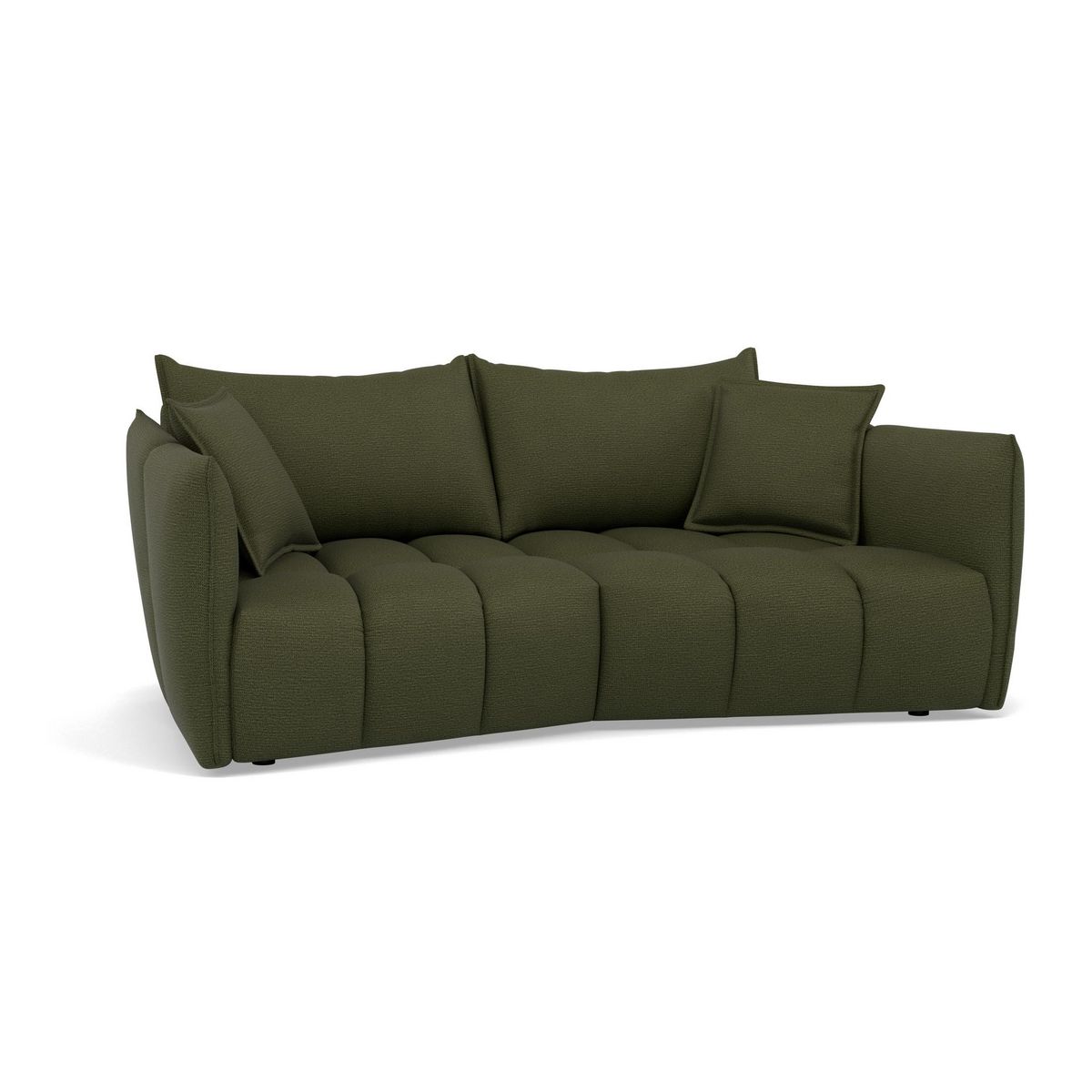 LISA DESIGN Cassiopee - canapé droit 3 places assise profonde en tissu texturé