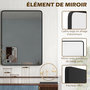 Voir la diapositive 5 : HOMCOM Miroir rectangulaire mural 91,4 x 61 cm cadre en aluminium style minimaliste décoration noir