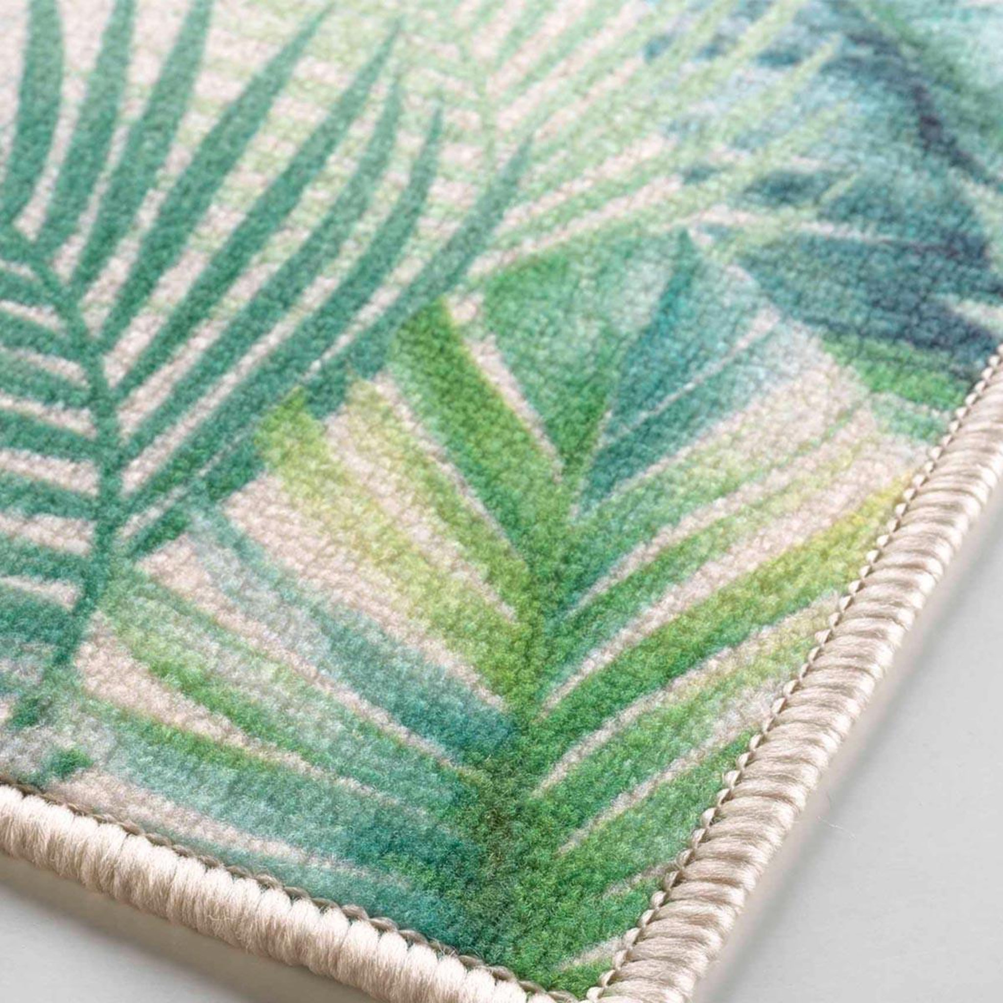 Voir la diapositive 2 : Douceur d'Intérieur Tapis déco imprimé  native  50x120cm vert