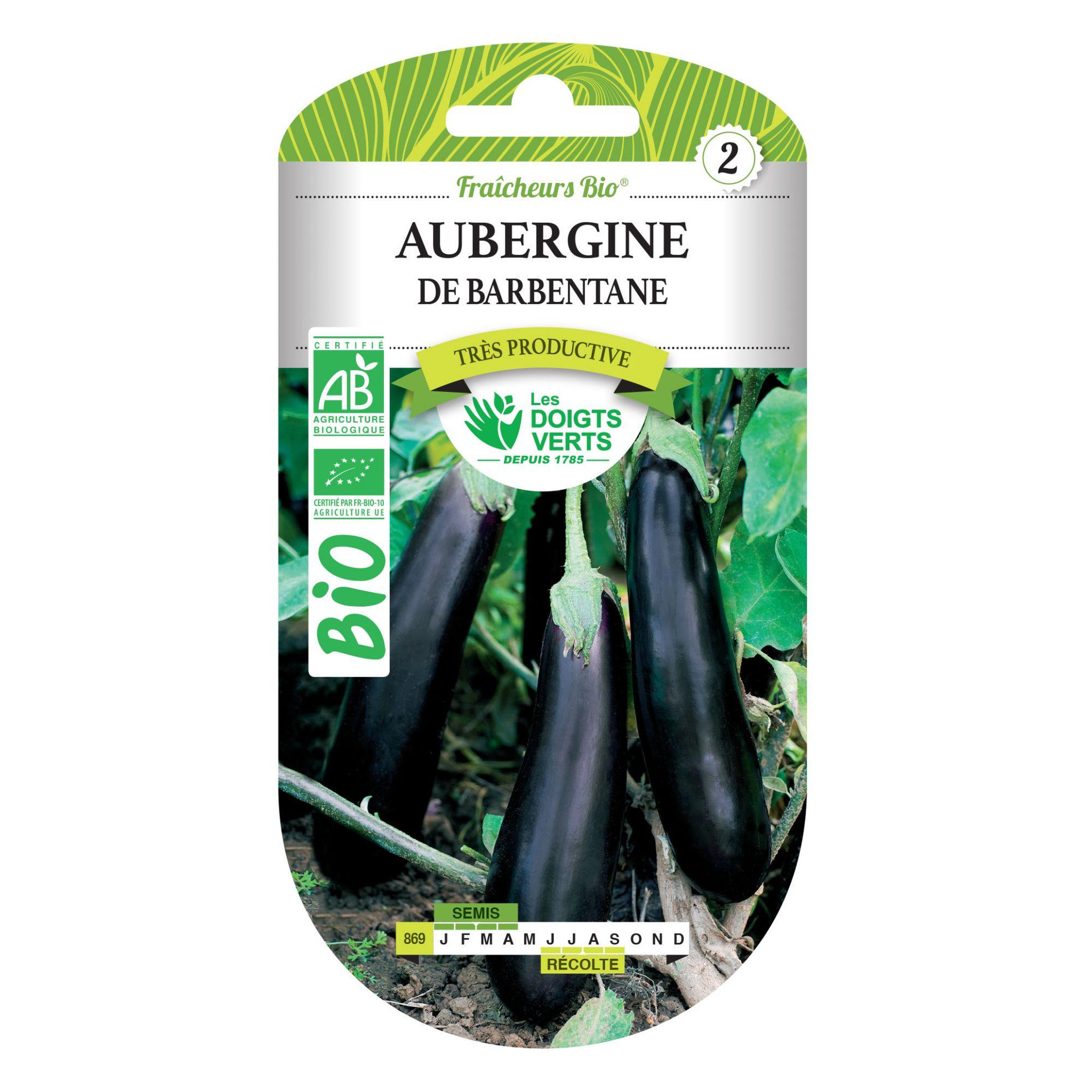 Voir la diapositive 2 : LES DOIGTS VERTS Graines aubergine de Barbentane BIO Les Doigts Verts