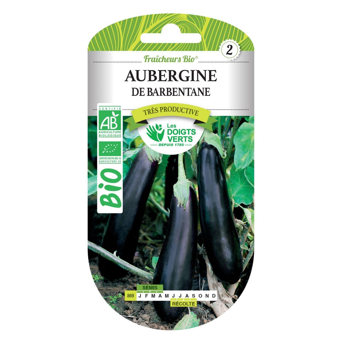 LES DOIGTS VERTS Graines aubergine de Barbentane BIO Les Doigts Verts