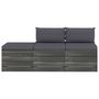Voir la diapositive 3 : VIDAXL Salon palette de jardin 3 pcs avec coussins Bois de pin massif