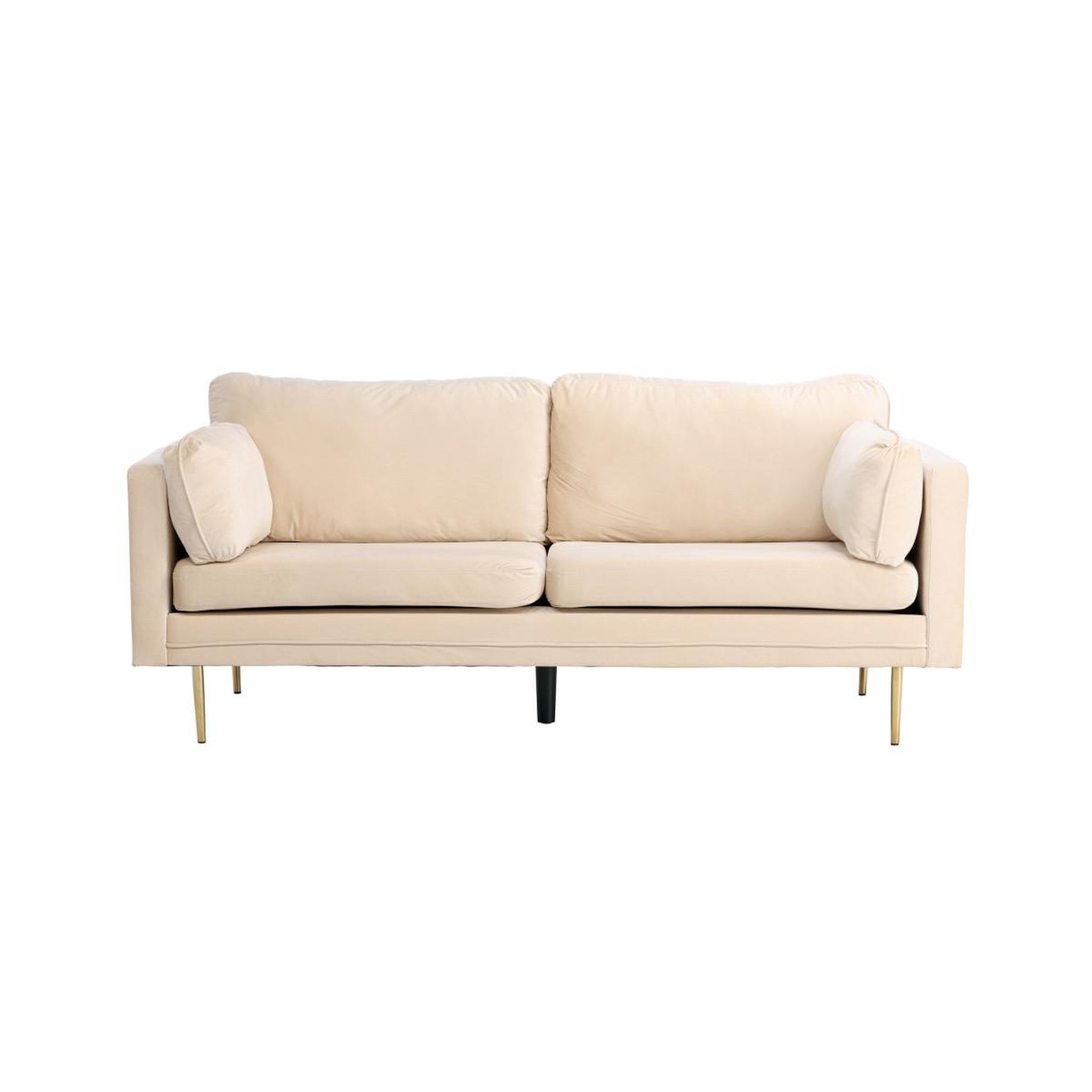 Voir la diapositive 2 : Paris Prix Canapé 3 places en velours  boom  203cm beige & or