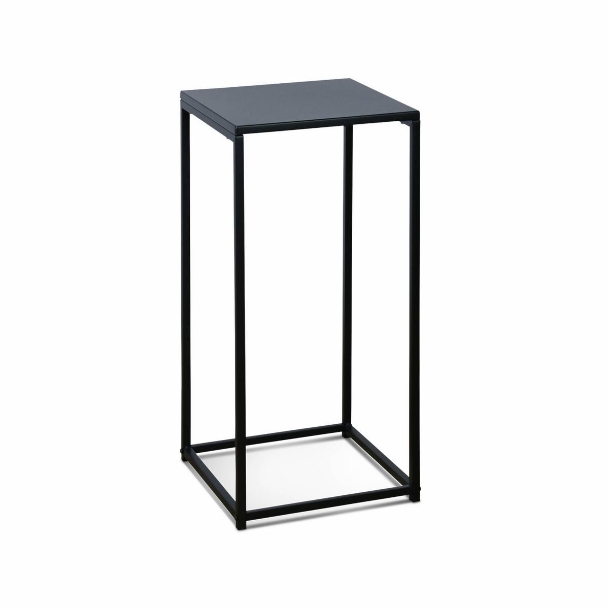 SWEEEK Lot de 2 tables d'appoint gigognes noires - Industrielle - bouts de canapé 34x34x74cm / 30x30x54cm