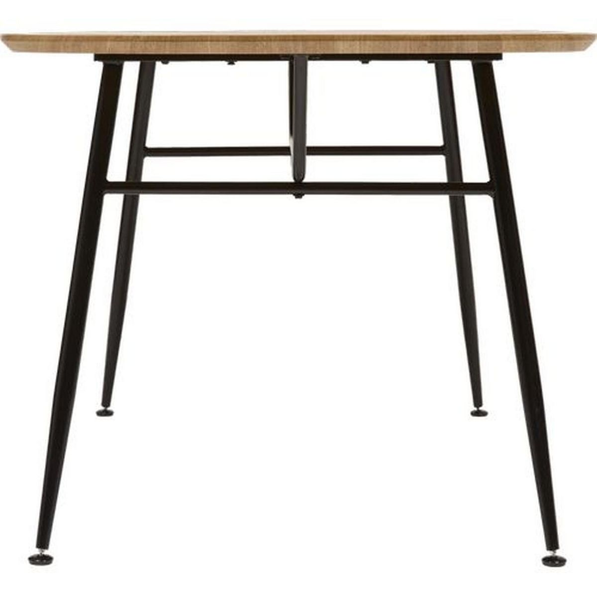 ATMOSPHERA Table à manger en bois et métal 6 personnes ROXAS - Beige et noir