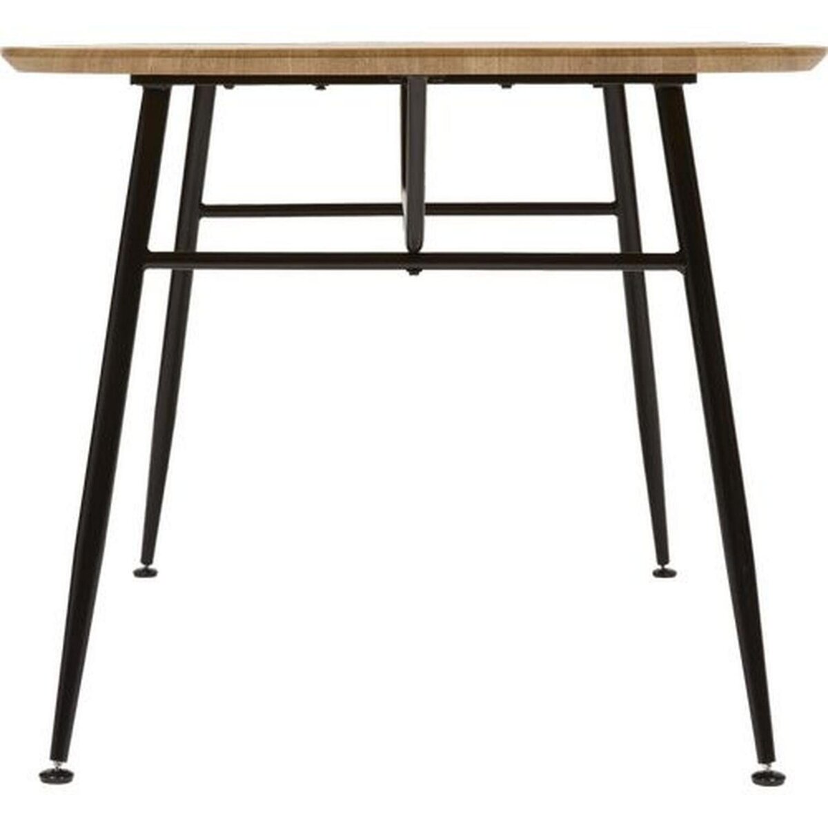 ATMOSPHERA Table à manger en bois et métal 6 personnes ROXAS - Beige et noir
