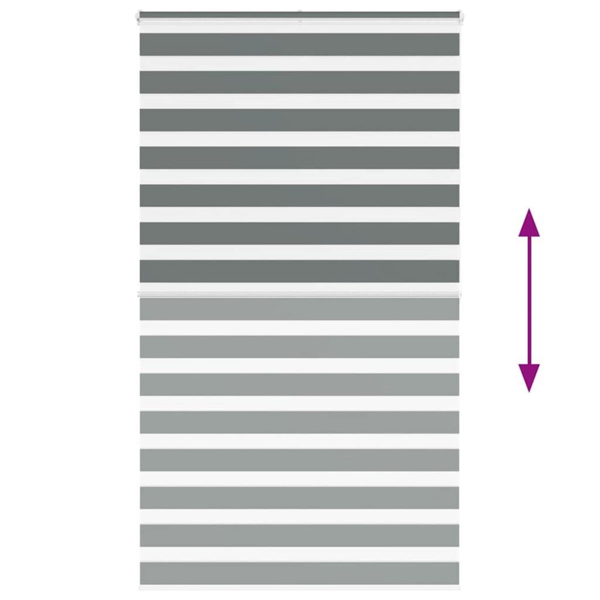 VIDAXL Store zebre gris fonce largeur du tissu 130,9 cm polyester