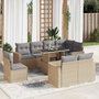 Voir la diapositive 1 : VIDAXL Salon de jardin avec coussins 9 pcs beige resine tressee