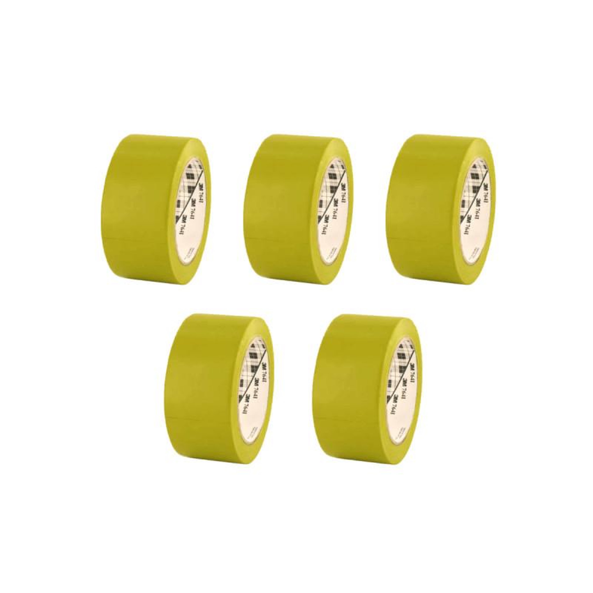 3M Lot de 5 rubans adhésifs vinyle 3m - jaune - 50mm - 764j-50