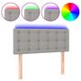 Voir la diapositive 2 : VIDAXL Tete de lit a LED Gris clair 80x5x78/88 cm Tissu