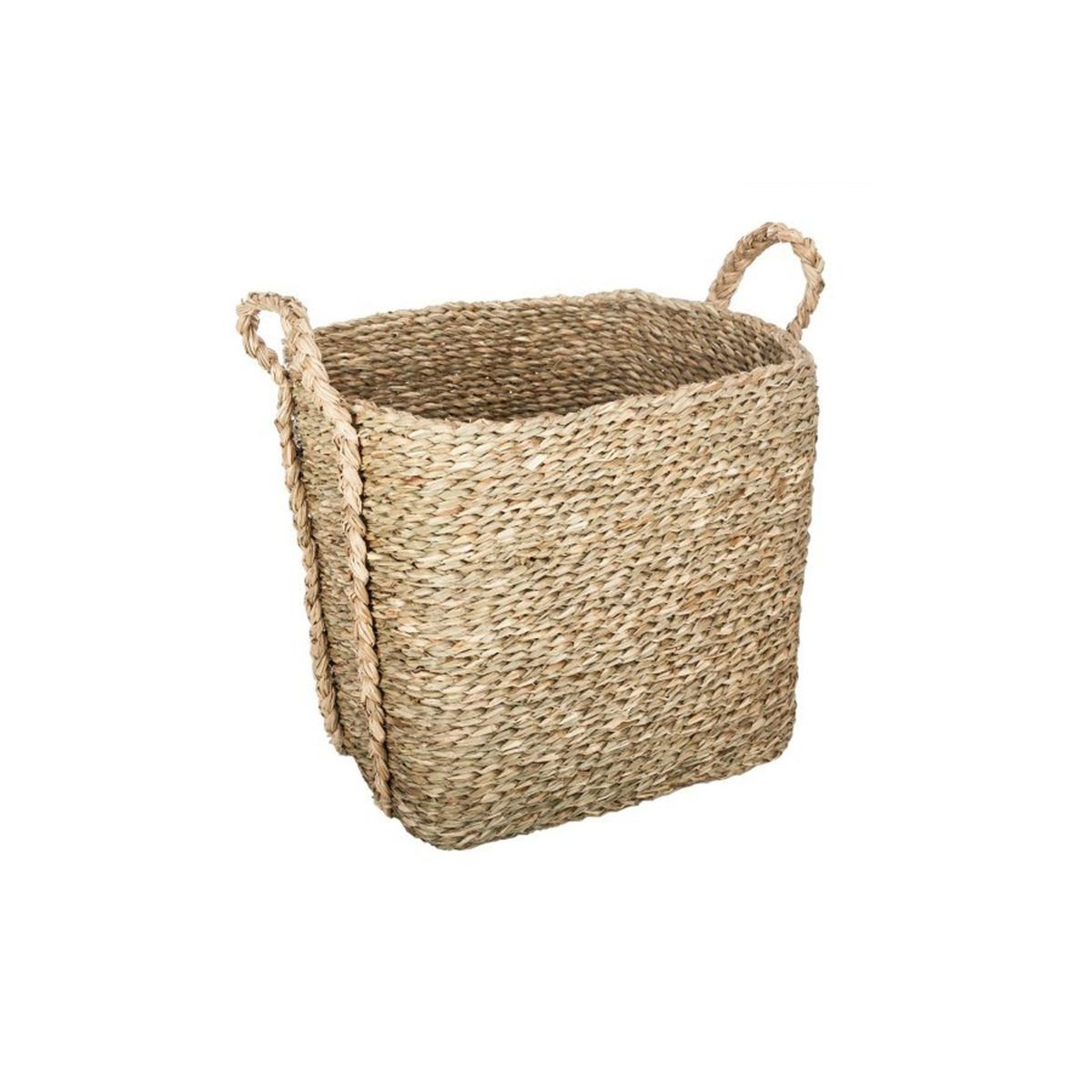 Voir la diapositive 4 : ATMOSPHERA Lot de 3 paniers de rangement à anses  seagrass  40cm naturel