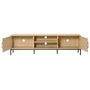 Voir la diapositive 4 : BEST MOBILIER Nagato - meuble tv - cannage et effet bois - 180 cm