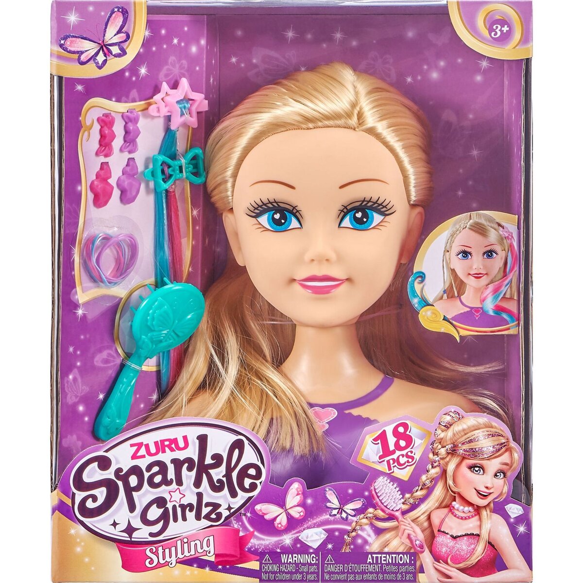 MATTEL Tête à coiffer Barbie Blonde pas cher 